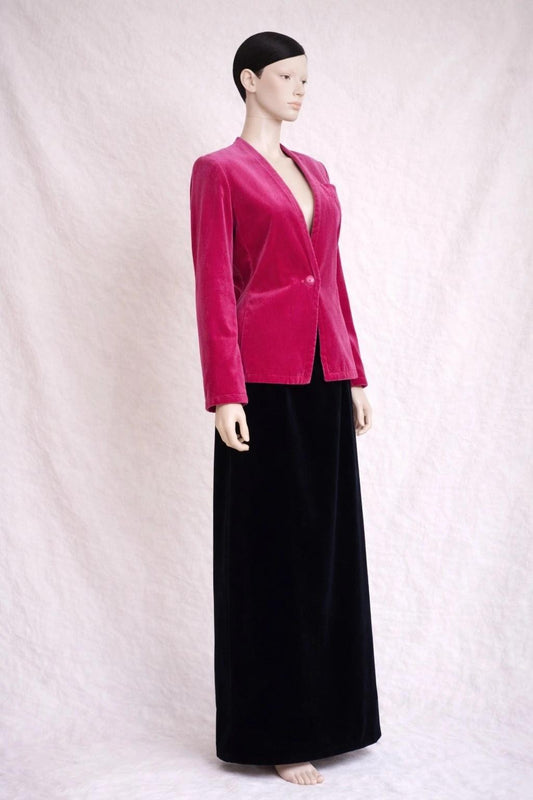 Authentic Yves Saint Laurent Blazer in Vintage Fuchsia Velvet