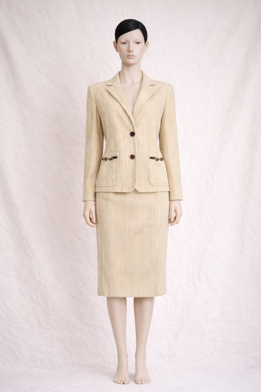 Ensemble tailleur jupe Céline Paris authentique vintage circa 70