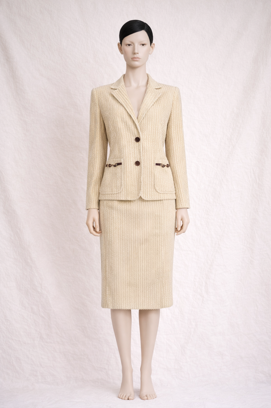Ensemble tailleur jupe Céline Paris authentique vintage circa 70