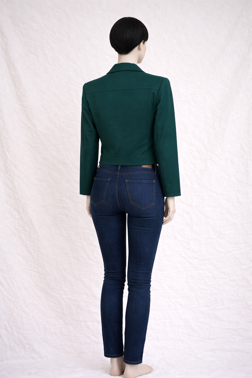 Blazer authentique Yves Saint Laurent en coton vert vintage circa  1990