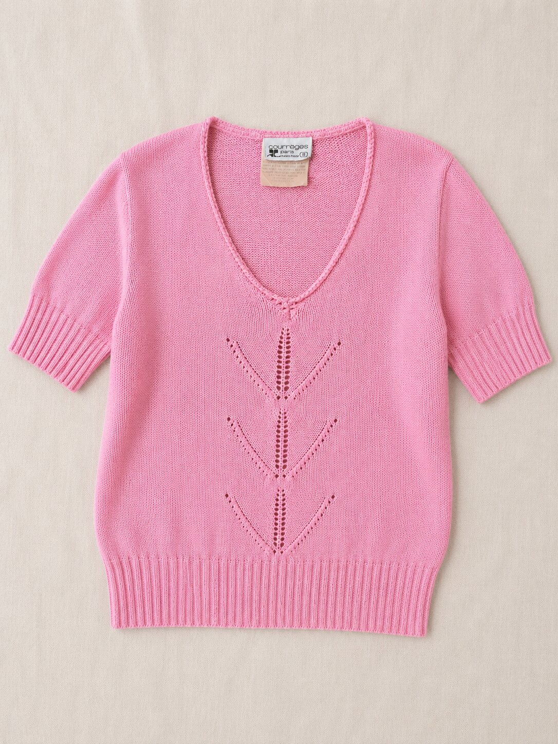 Authentic Courrèges Paris vintage pink knit top