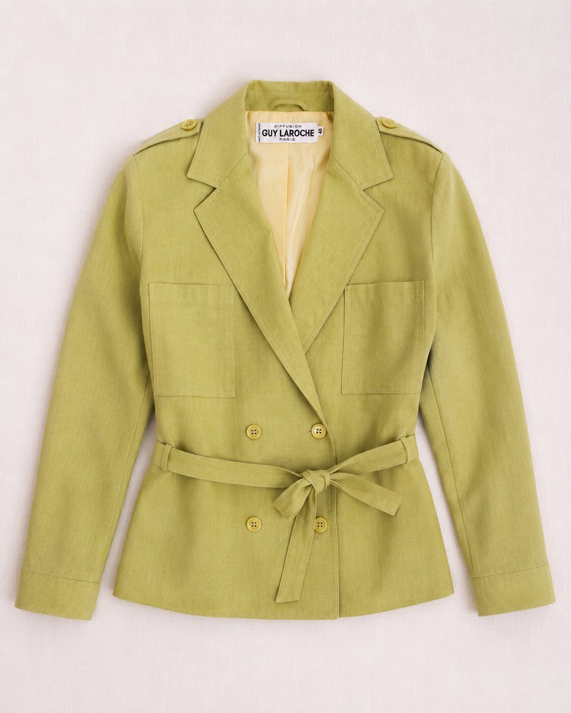 Blazer en lin pistache Guy Laroche Paris vintage