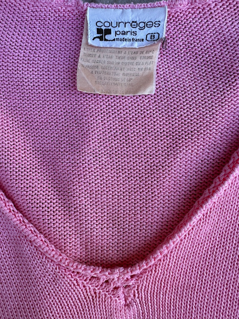 Authentic Courrèges Paris vintage pink knit top