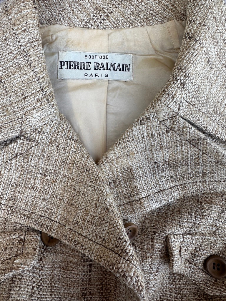Authentique blazer saharienne Pierre Balmain Paris iconique vintage