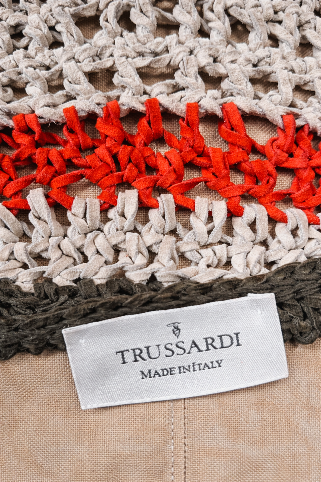 Pull Trussardi en cuir tressé vintage authentique