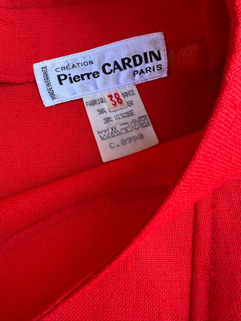 Authentique top Pierre Cardin Paris en laine rouge
