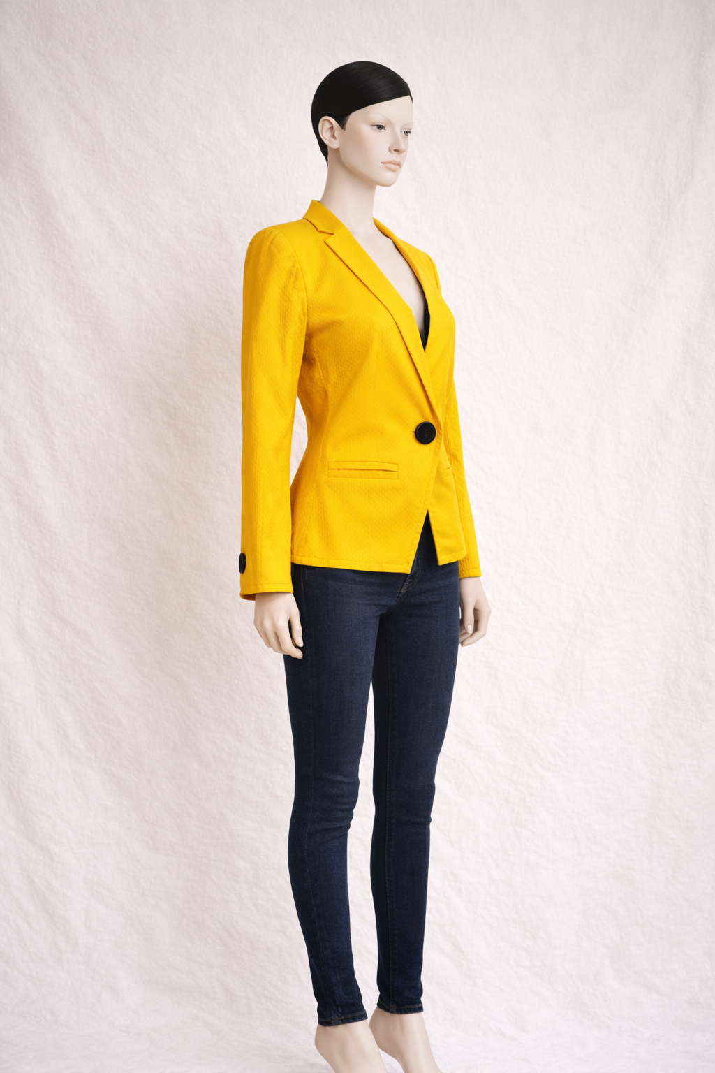 Blazer authentique Yves Saint Laurent  en coton jaune safran vintage