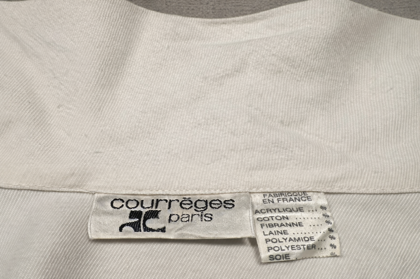 Combinaison futuriste vintage Courrèges Paris en laine circa années 1970