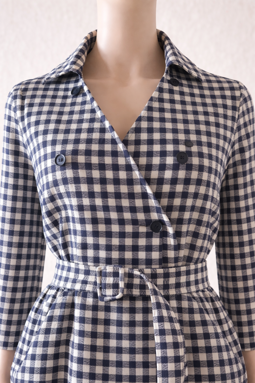 Robe en laine Guy Laroche  à carreaux vichy vintage