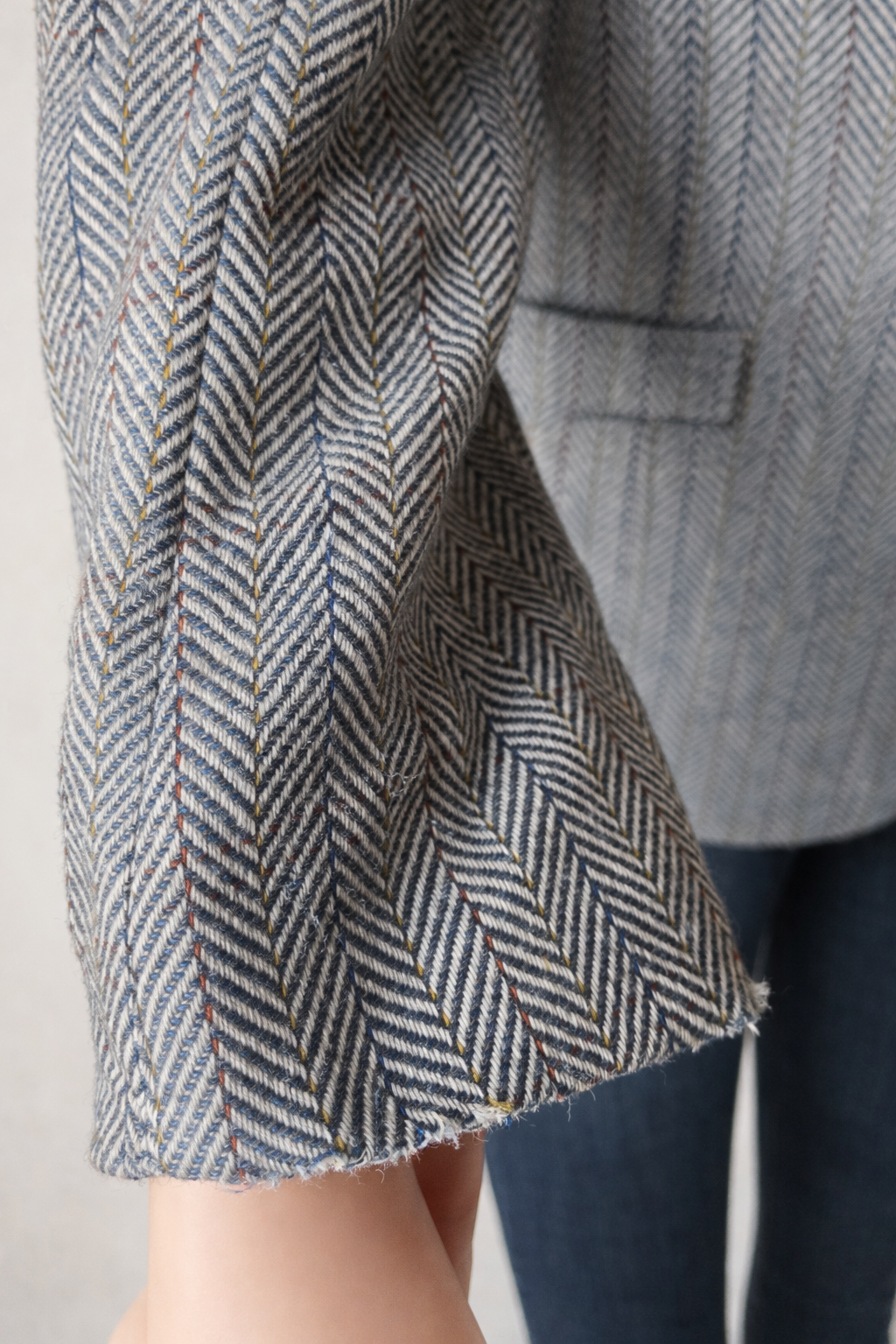 Blazer Burberrys authentique en pure laine à motif chevron gris