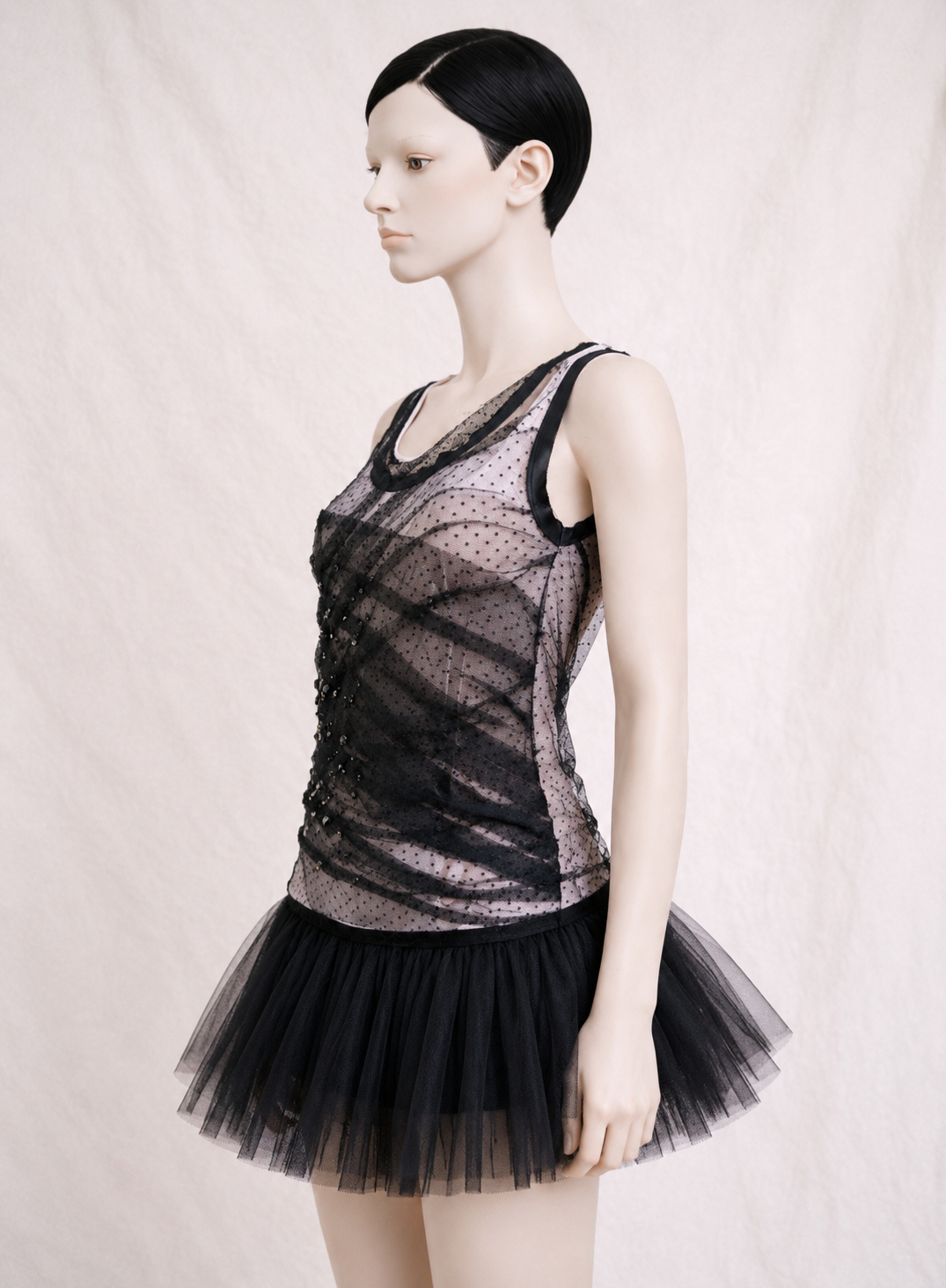 Top authentique Valentino T-Shirt Couture noire et base rose poudré