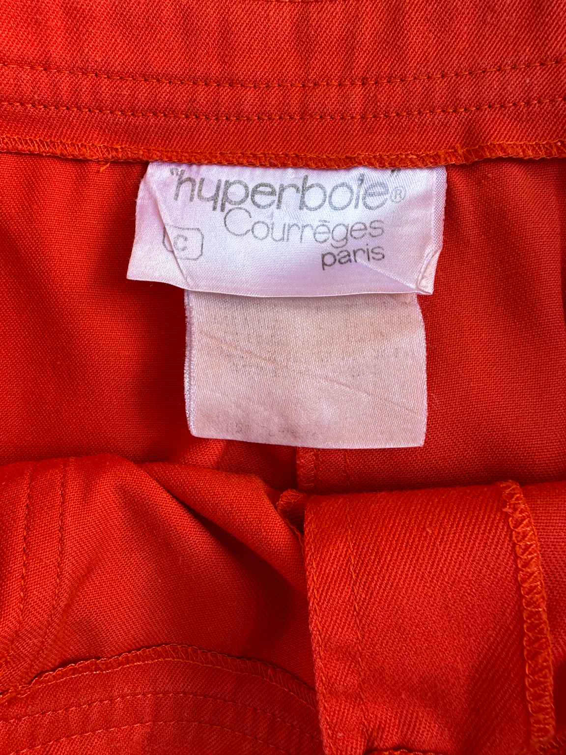 Authentique jupe Courrèges Hyperbole vintage en coton rouge