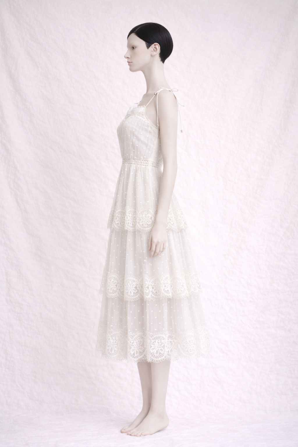 Robe d'été en soie et dentelle cream Zimmermann