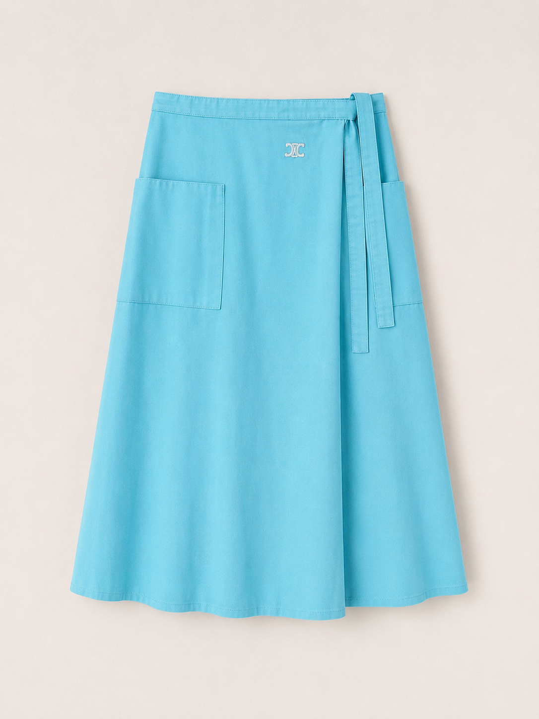 Jupe - portefeuille  Courrèges Paris bleu ciel pastel vintage authentique