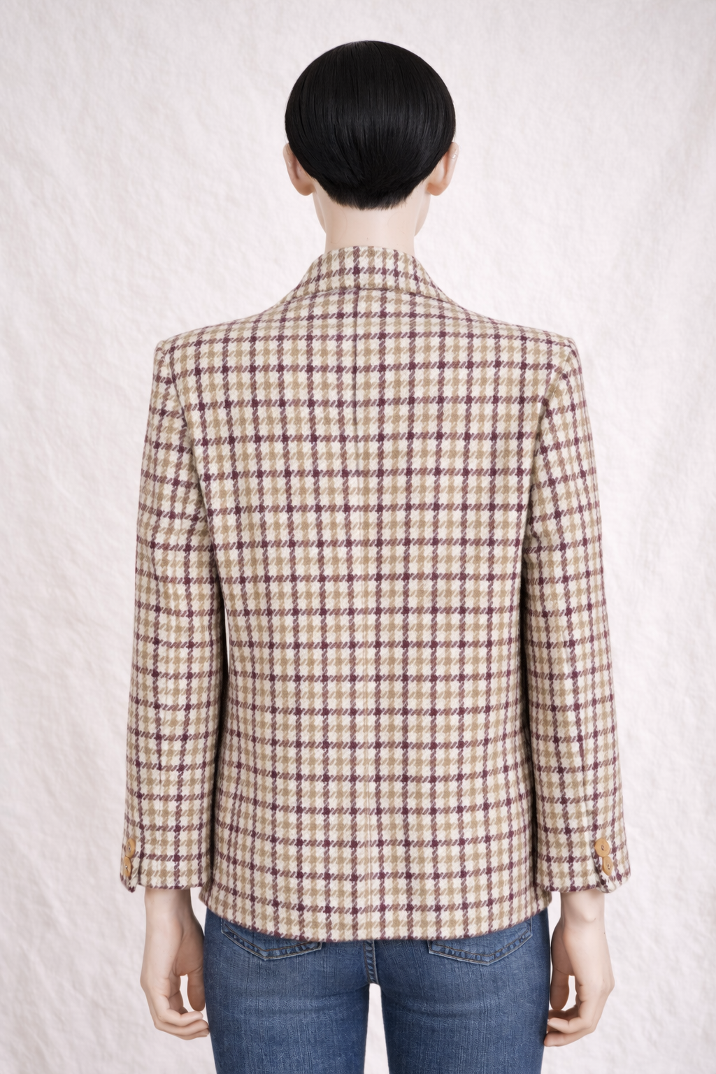 Blazer en laine Celine Paris à carreaux authentique vintage
