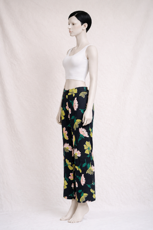 Floral Cotton Trousers Marni New