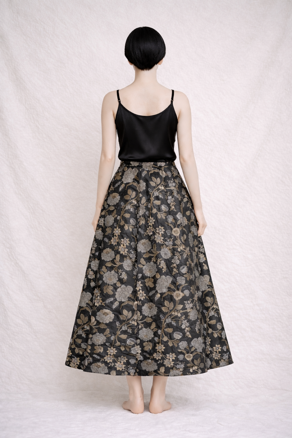 Jupe longue vintage en jacquard floral Kenzo Paris vintage