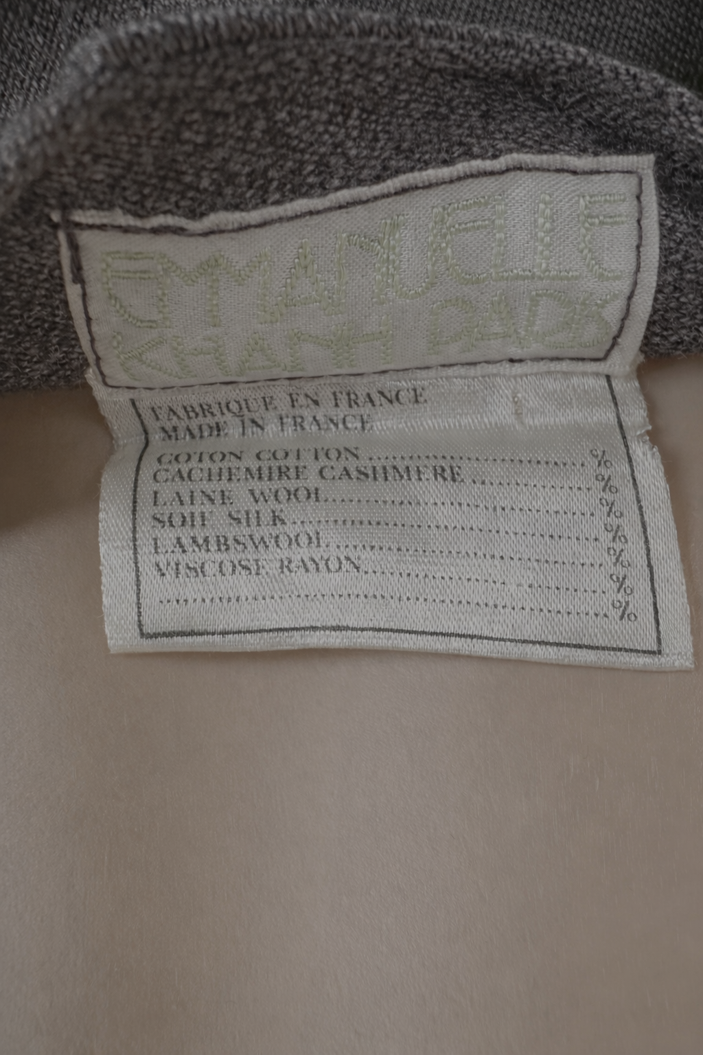 Pantalon coupe large Emmanuelle Khanh en laine gris vintage