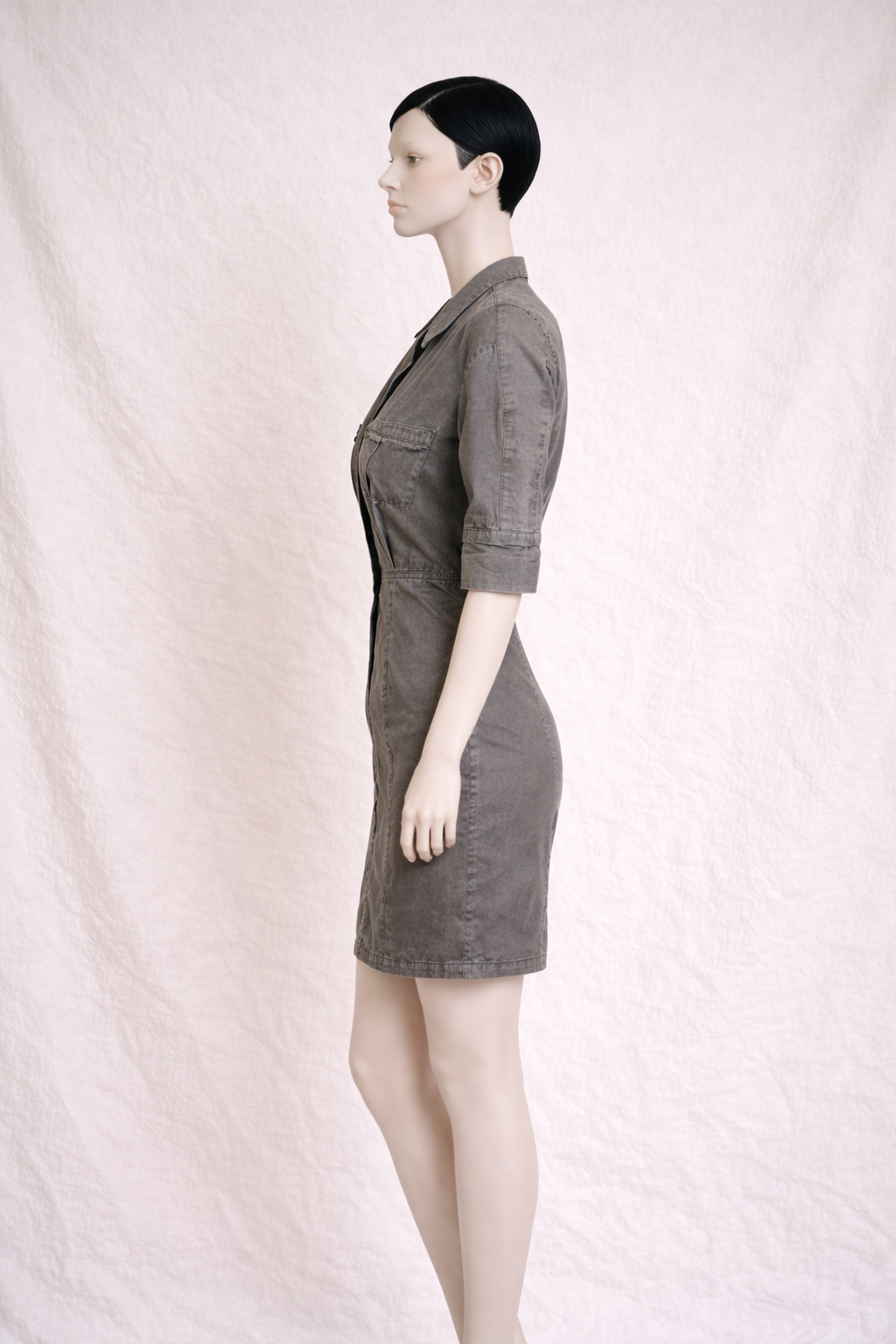 Robe en coton gris délavé Thierry Mugler Active vintage authentique