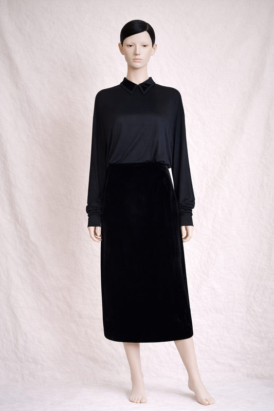 Robe longue authentique Lanvin Paris velours de soie dos ouvert vintage