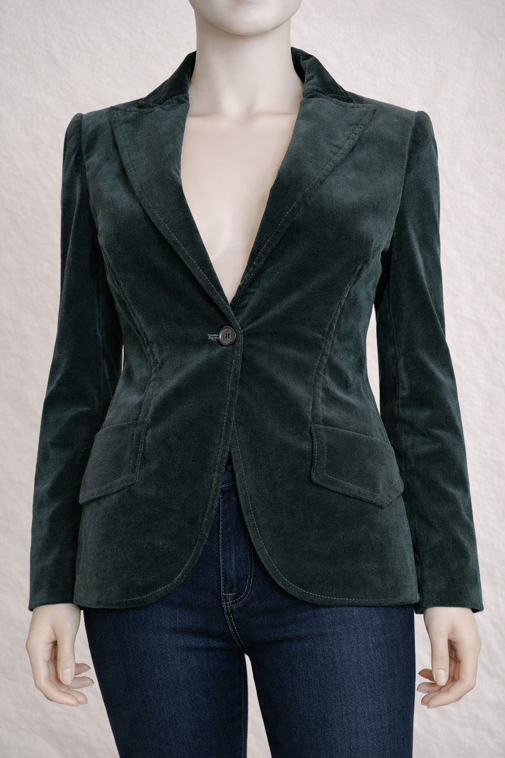 Blazer Gucci en velours vert foncé authentique