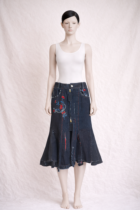 Superbe jupe en denim Marithé + François Girbaud vintage authentique