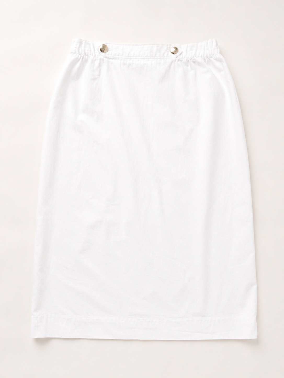 Jupe Crayon en Coton Blanc Vintage Authentique par Pierre Cardin Paris