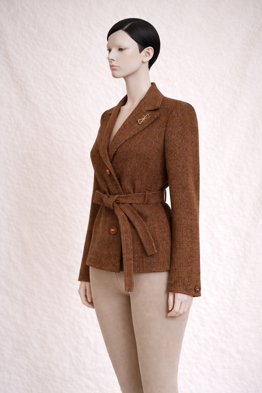 Brown tweed wool blazer Dolce & Gabbana authentic
