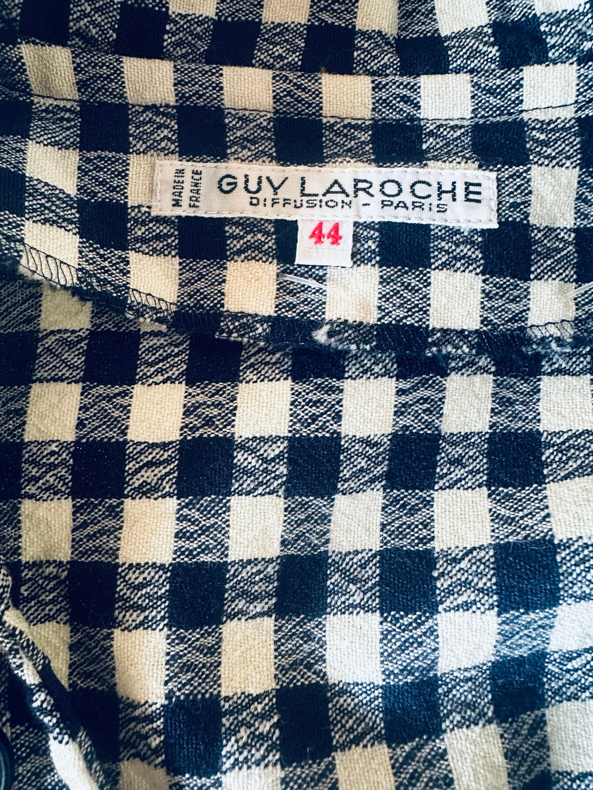 Robe en laine Guy Laroche  à carreaux vichy vintage