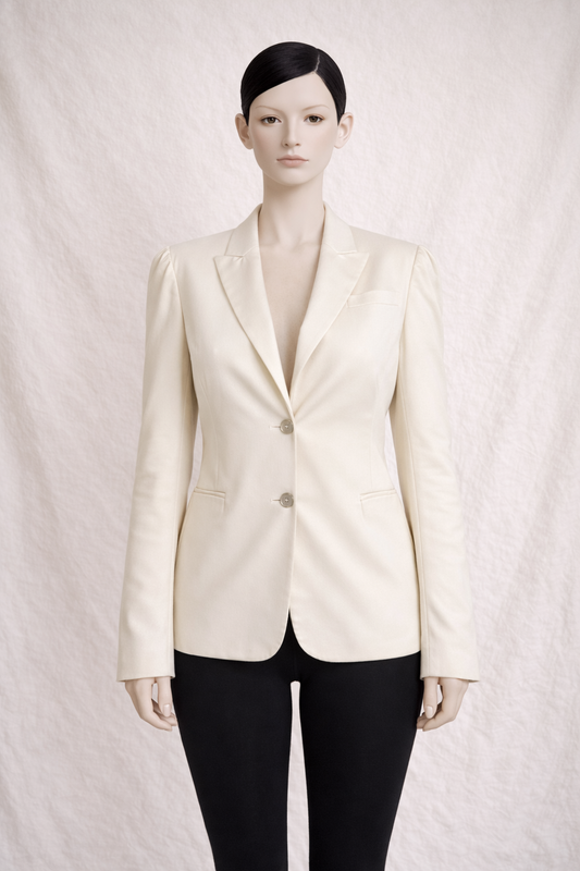 Blazer authentique Gucci en coton écru avec doublure florale en soie