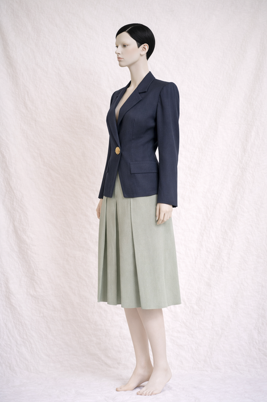Authentic Yves Saint Laurent Variation Blazer in Vintage Navy Wool