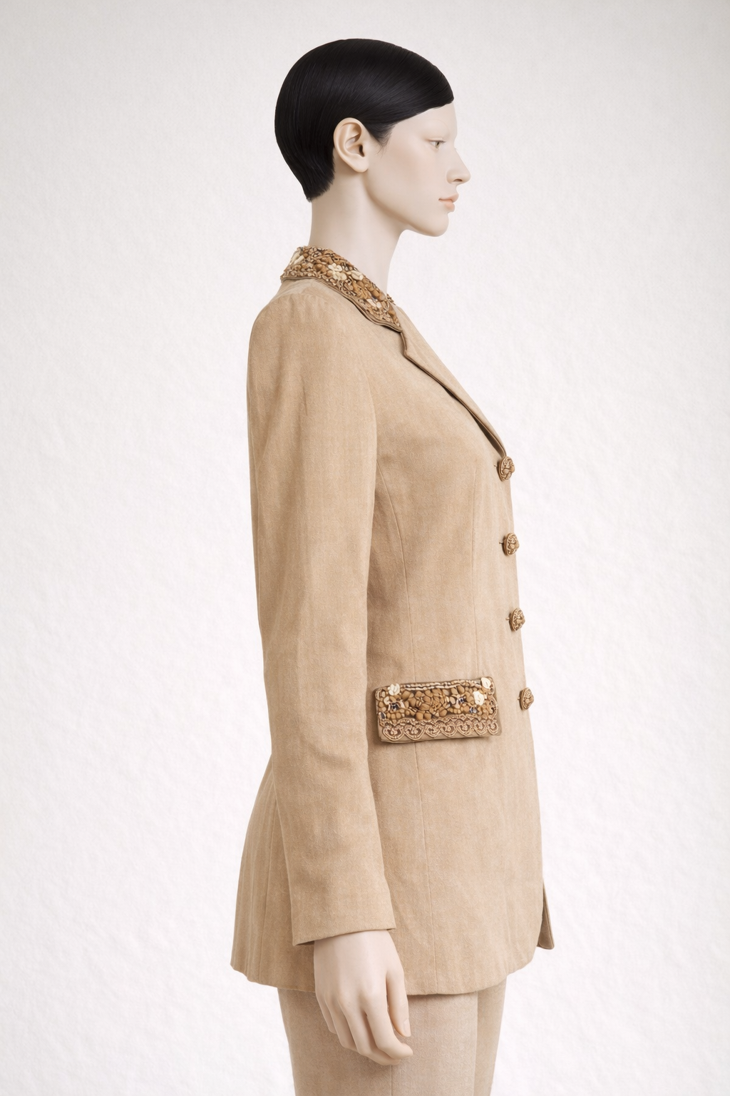 Blazer en lin beige Kenzo Jungle vintage