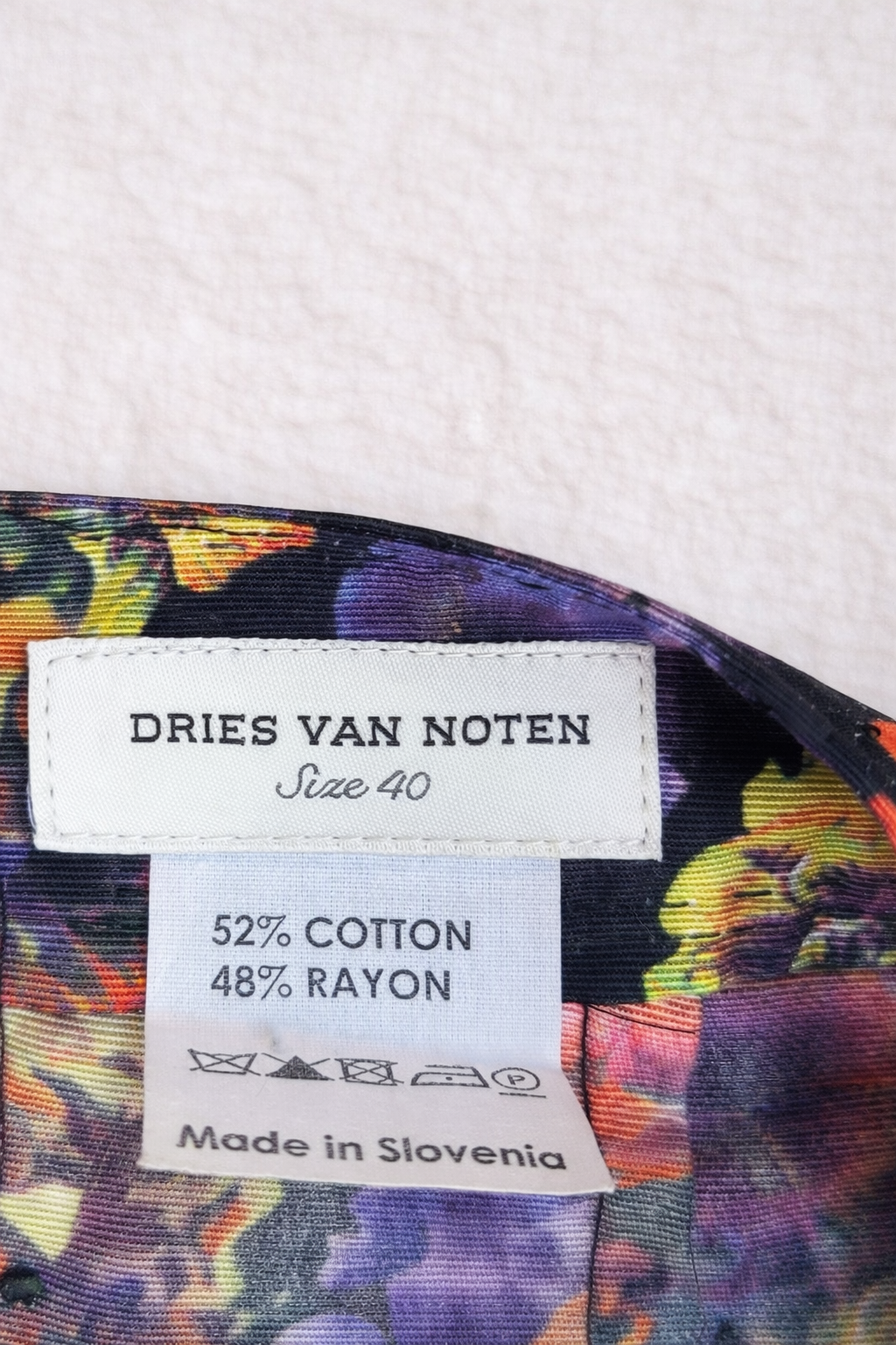 Pantalon en coton fleuri Dries van Noten vintage