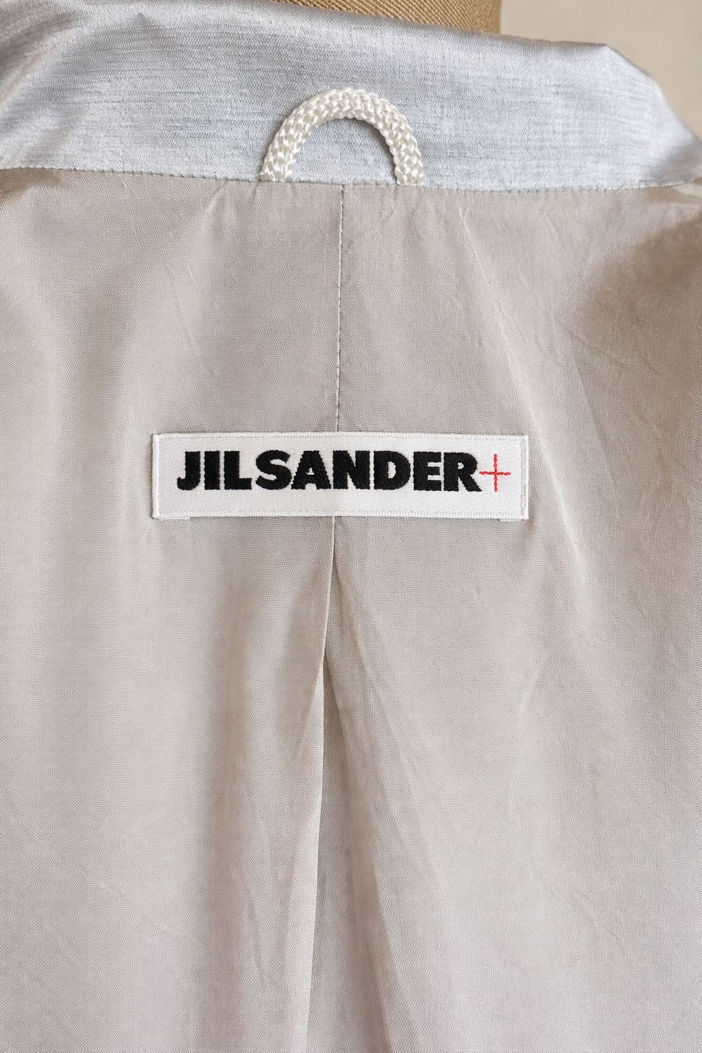 Blazer argenté en soie Jil Sander