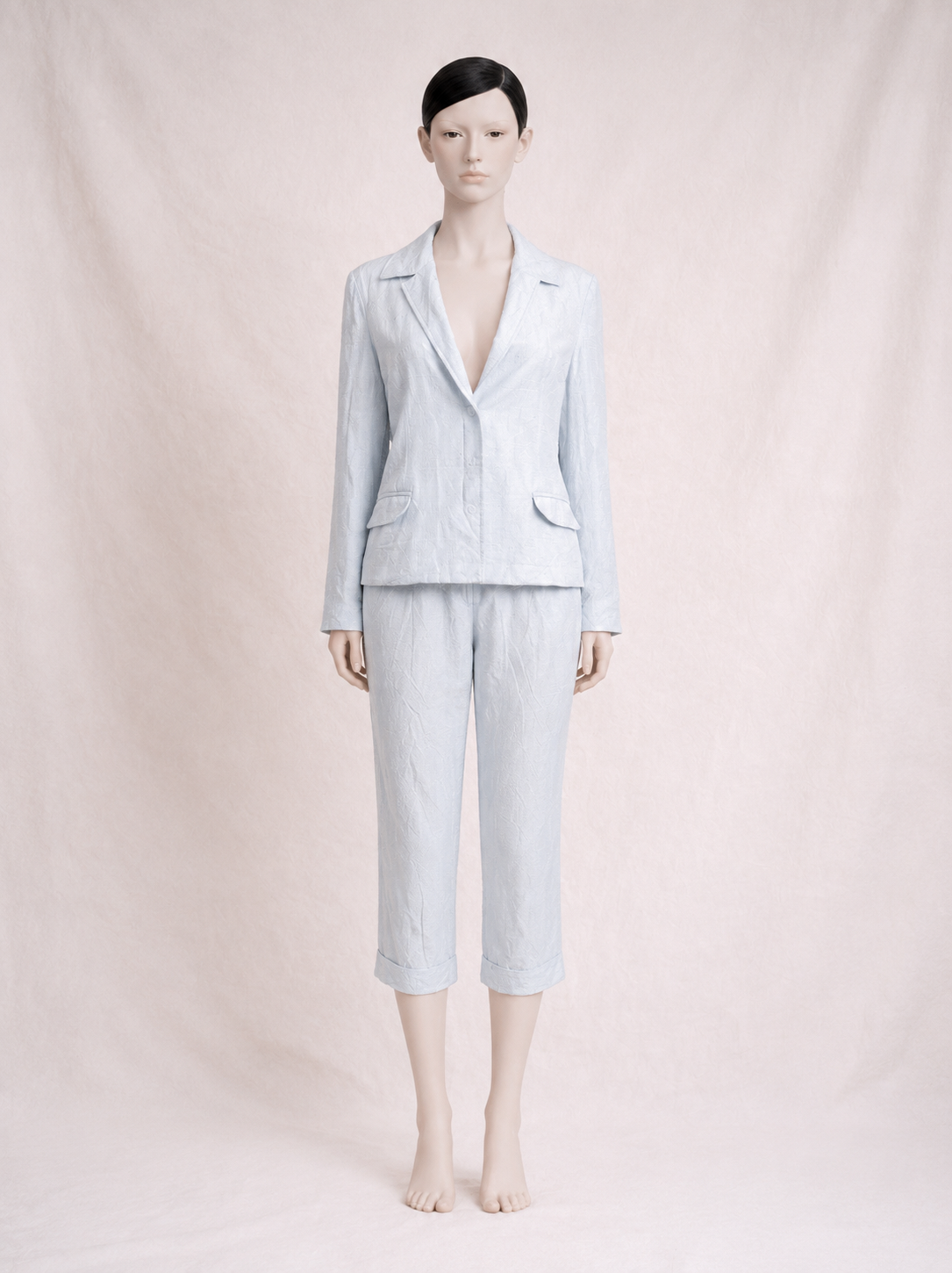 Ensemble  Dolce & Gabbana en soie sauvage bleu ciel authentique