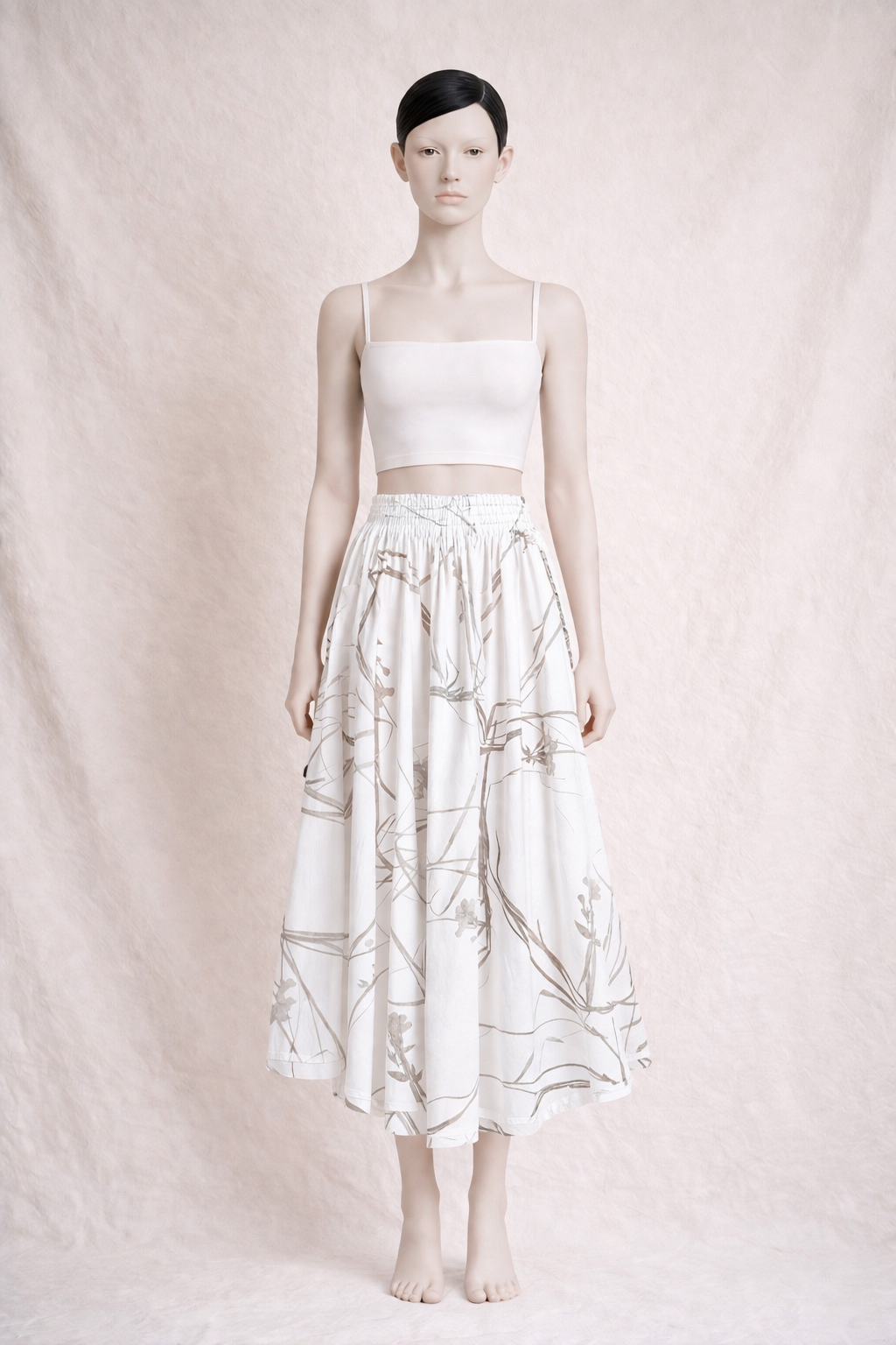Jupe longue authentique Y’s Yohji Yamamoto en coton blanc