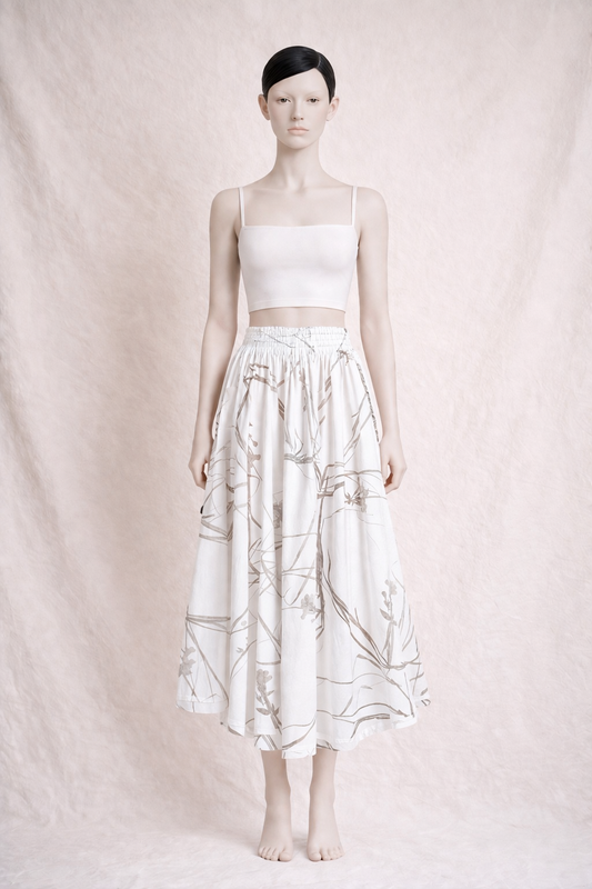Jupe longue authentique Y’s Yohji Yamamoto en coton blanc