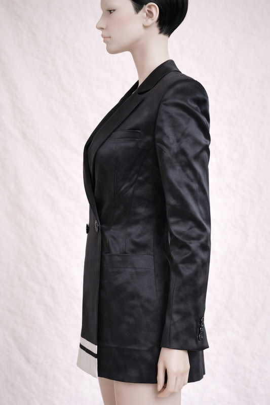Blazer en soie noir et blanc Gianfranco Ferre vintage neuve