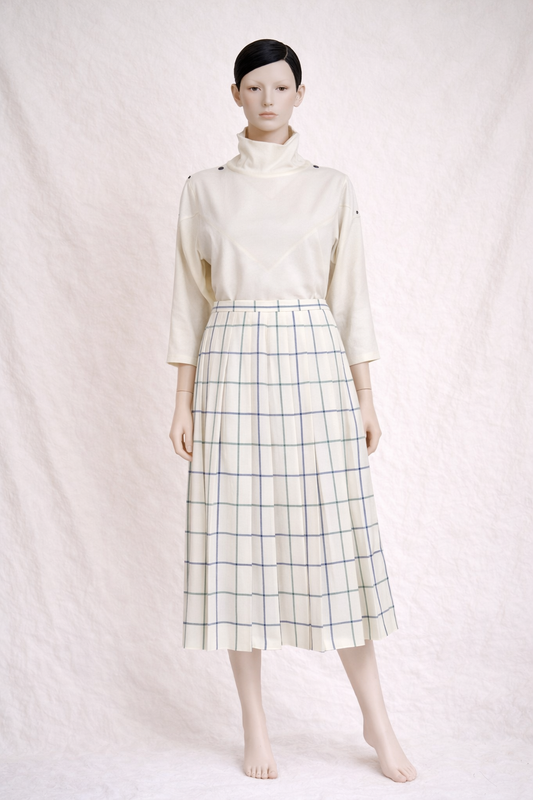Jupe plissée Burberry vintage à carreaux en laine authentique
