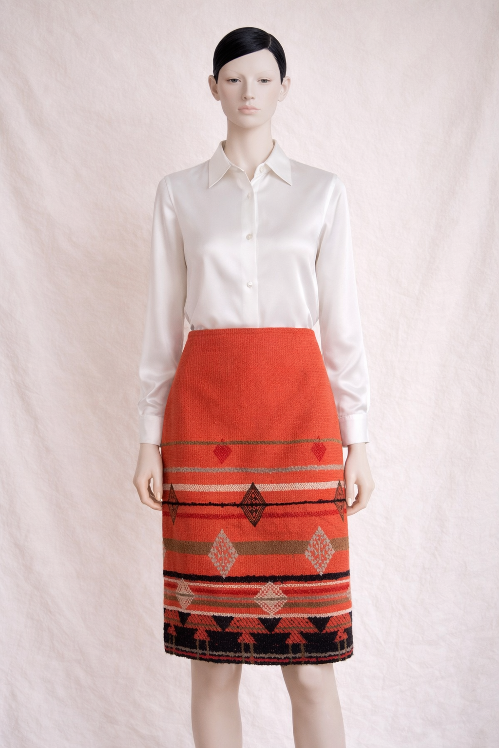 Jupe en laine orange Christian Lacroix vintage
