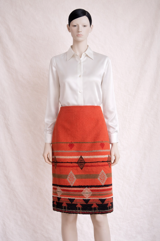 Jupe en laine orange Christian Lacroix vintage