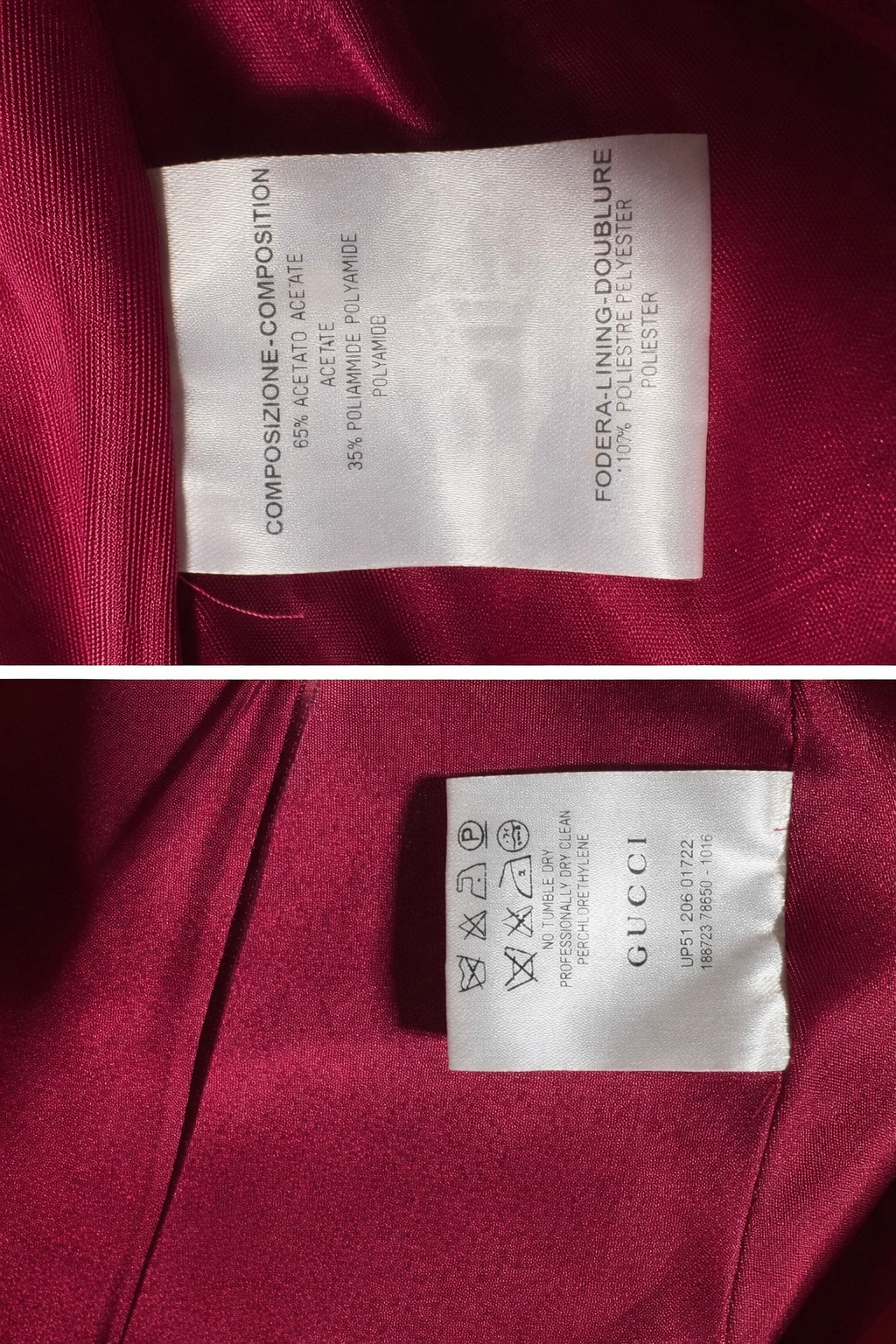 Robe authentique Gucci bordeaux à décolleté croisé