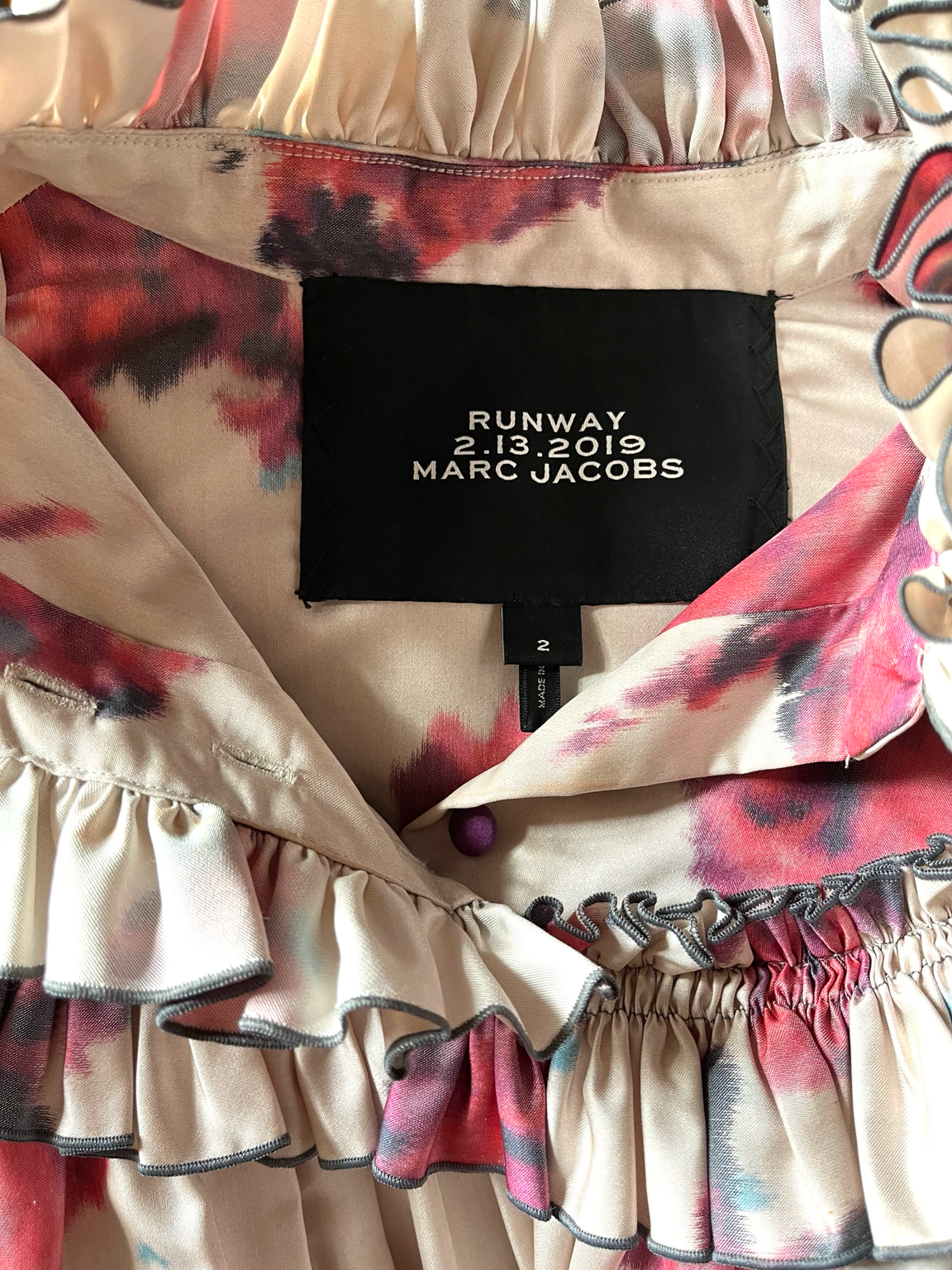 Robe en soie imprimé floral Marc Jacobs Runway