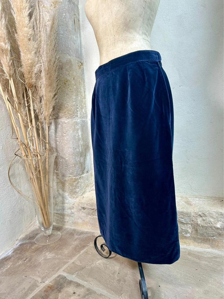 Plus size jupe en velours bleu Yves Saint Laurent
