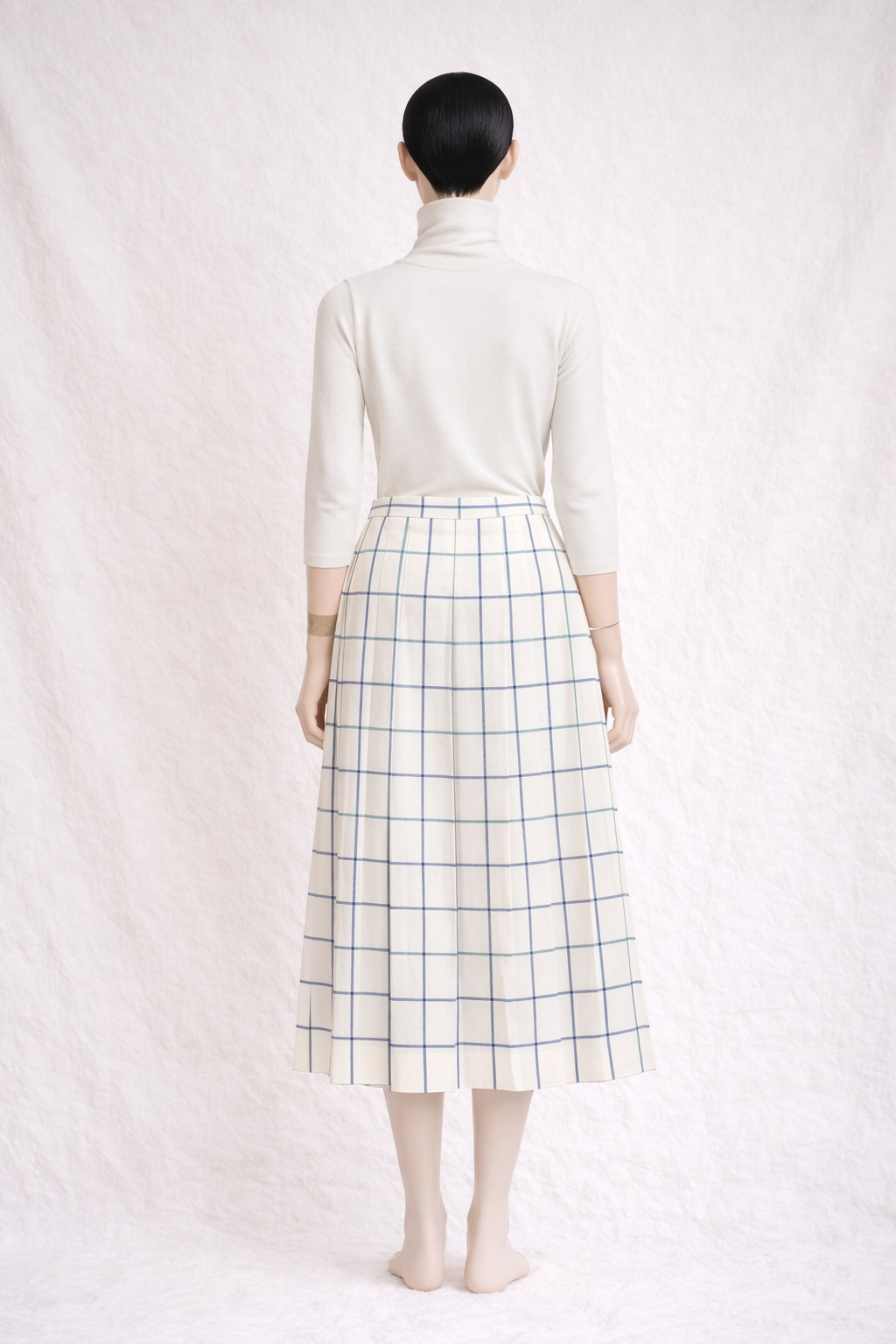 Jupe plissée Burberry vintage à carreaux en laine authentique