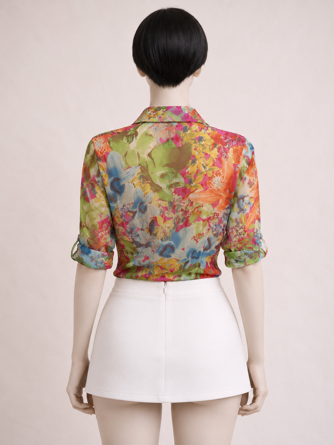Blouse portefeuille en soie Versace authentique