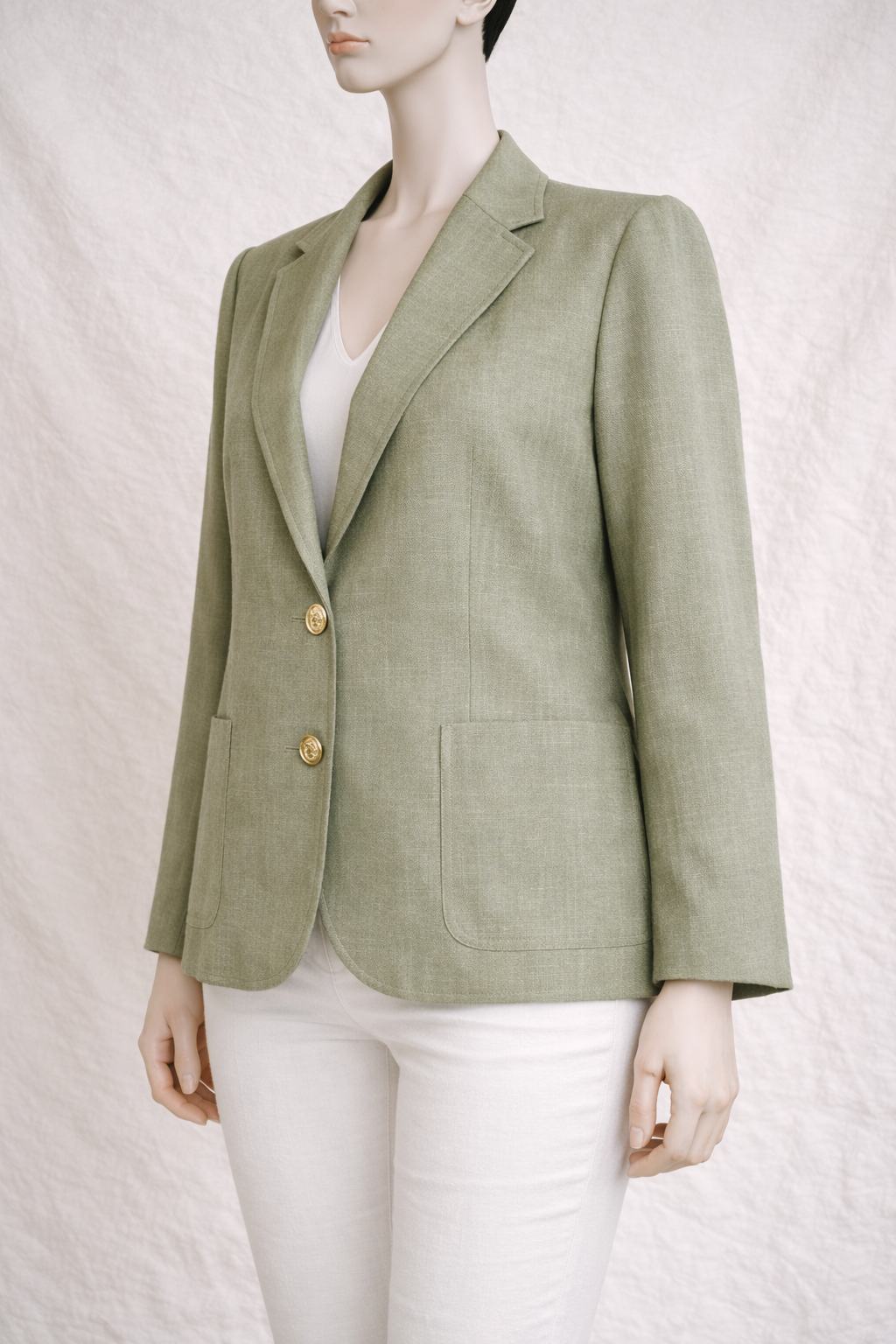 Blazer en lin olive Burberry vintage authentique