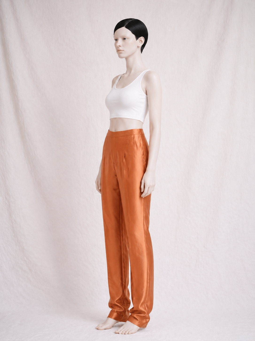 Pantalon Gianfranco Ferré en soie sauvage terracotta neuve
