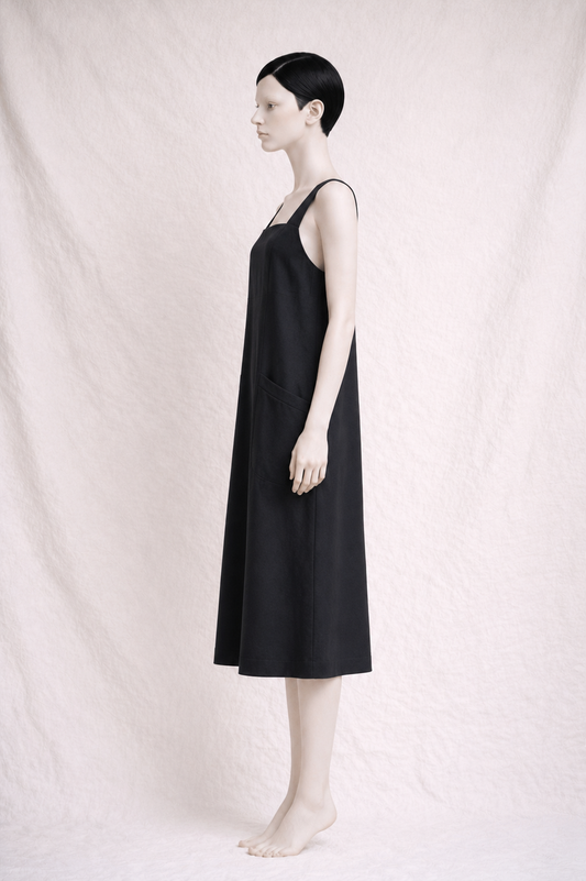 Black strappy dress with plunging back Cacharel new