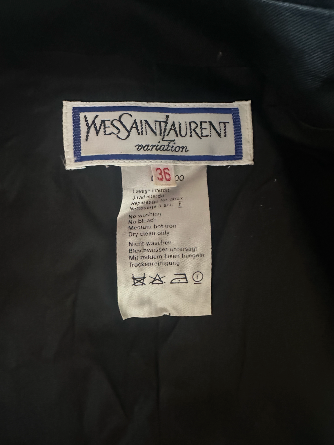 Blazer en coton noir manches courts Yves Saint Laurent vintage